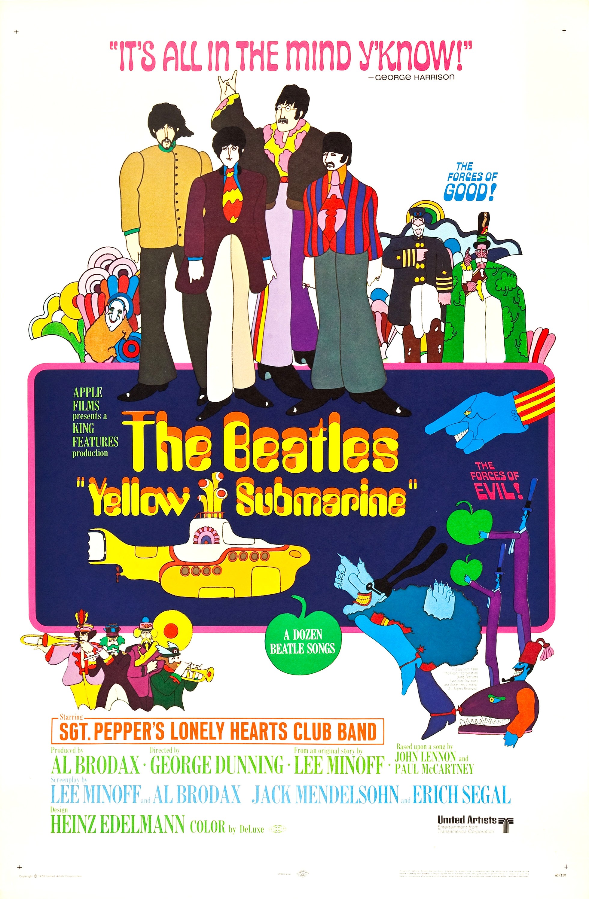 D'Addario Beatles Yellow Submarine Record Mat, Primrose