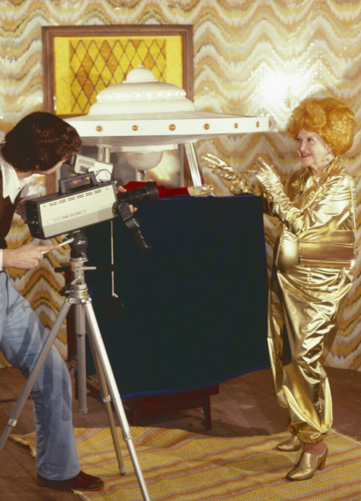 Ruth Norman filming with Unariun student, c. 1979